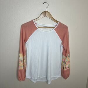 Charlotte by Cato Long Sleeve Knit Orange White Top XLarge 18